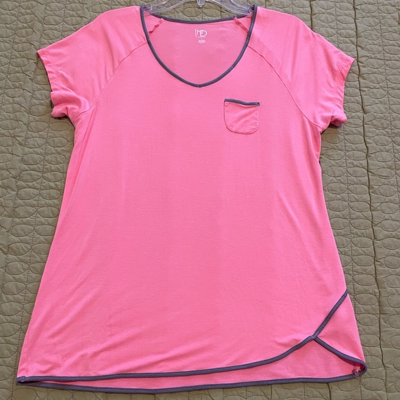 New Directions PJS Intimates 2PC Orange & Gray Pullover Top, Capri Bottom Sz Lg - Picture 6 of 12